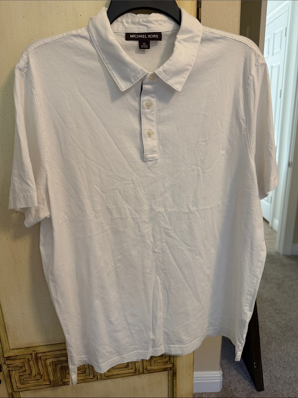 Michael Kors Men's White Polo with Subtle Logo